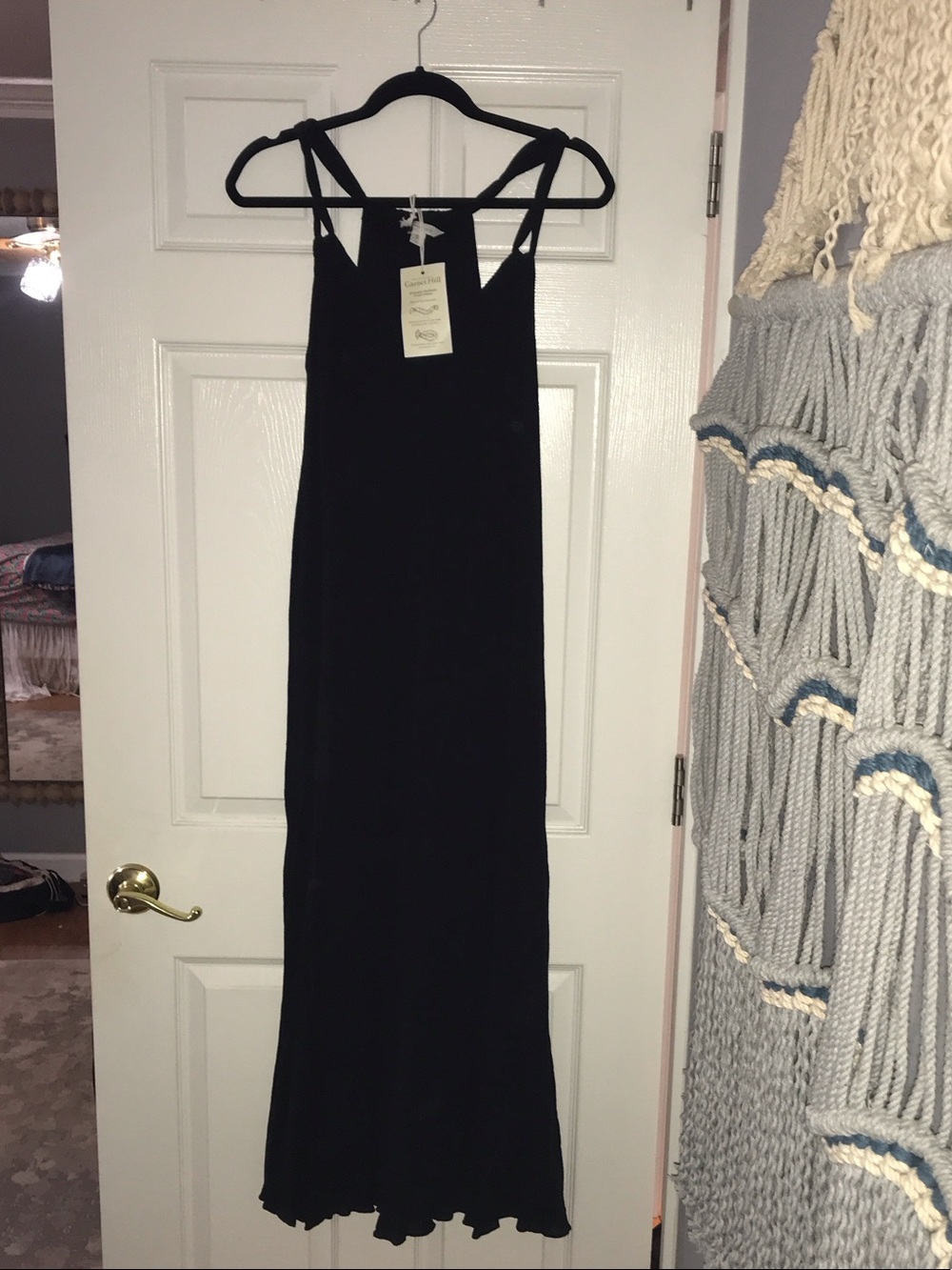 Garnet Hill Black Maxi Dress with Double Straps